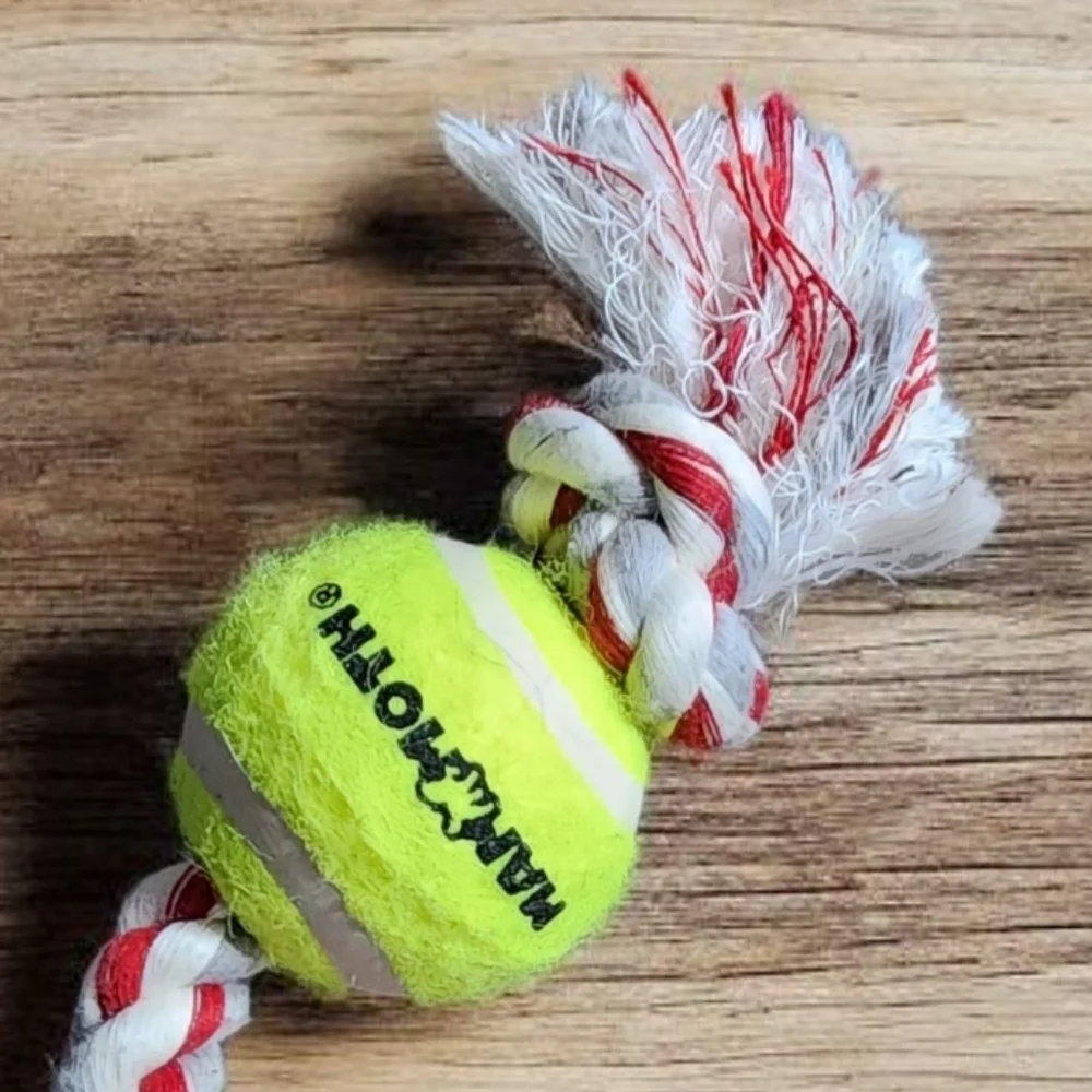 Mammoth Flossy Chews Rope Toy with Tennis Ball